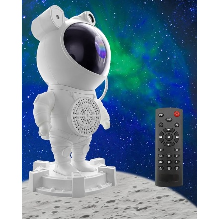 Cosmonaut Proiector de stele si aurora boreala in forma de astronaut  cu functie de boxa bluetooth, culoare alb