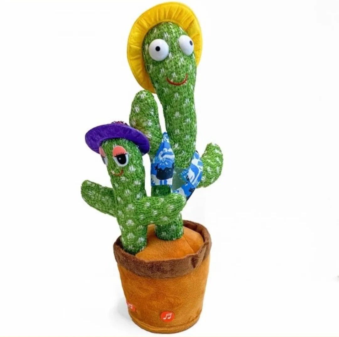 Jucărie interactivă Cactus Dublu ce cântă, dansează și repetă sunetele 50 piese 32 cm