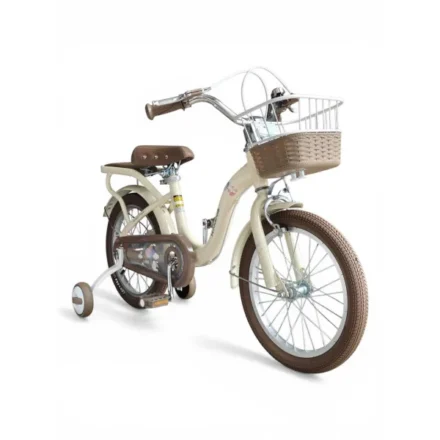 Bicicletă Retro pentru copii, 12 inch, pentru vârste 3-6 ani, bej si roz