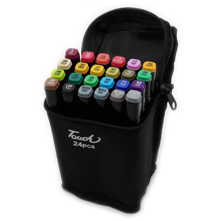 Set Carioci Profesionale cu Dublu Cap, Touch 24 pcs
