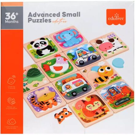 Set puzzle din lemn cu piese mari jucarie Montessori