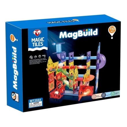 Constructor Magnetic 110 Pcs Educational si Creativ pentru Copii,Multiple Posibilitati de Construit Creativ, Multicolor