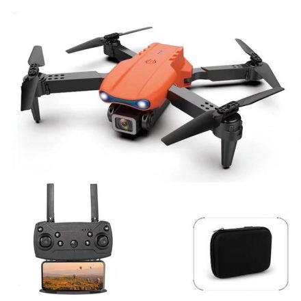 Drona cu camera duala 1080P, control remote, mod de mentinere a altitudinii, 15.5x13.5x6.5cm, negru/portocaliu