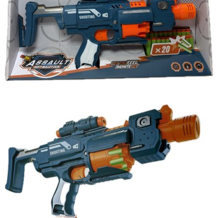 Pistol Jucarie Automat Blaster Rotativ cu Gloante din Burete 20 rezerve