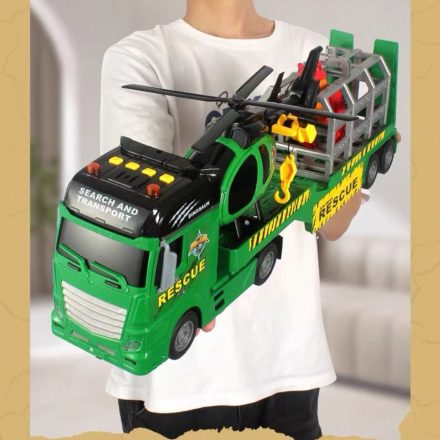 Masina Camion cu Elicopter si Dinozaur