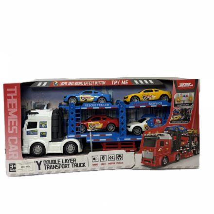 Masina Camion cu Remorca in 2 Etaje si 4 Masini