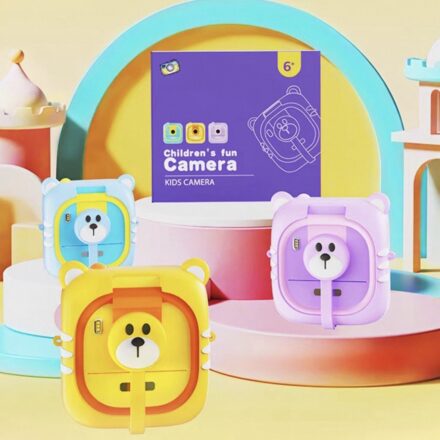 Aparat foto copii cu printare, Camera duala fata-spate cu Autofocus,48Mpx, Display LCD 2.4″, 6 role hartie termica,snur si cablu de incarcare incluse