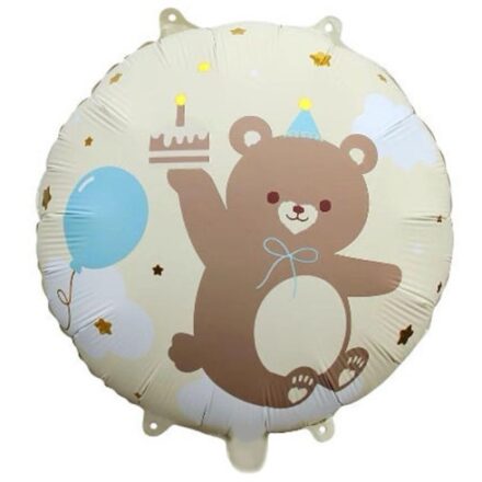 Balon din Folie Format Rotund Ursulet cu Torta
