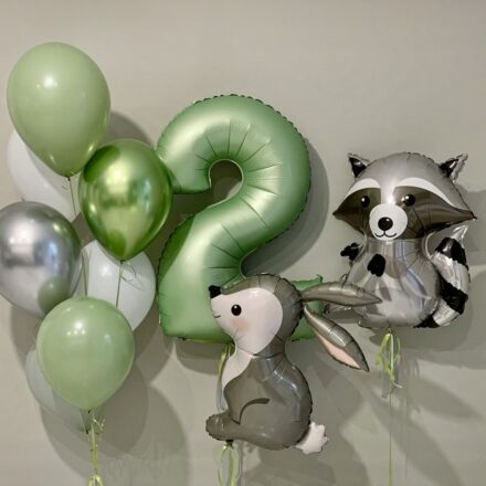 Compoziție de baloane Animăluțe cu cifră
