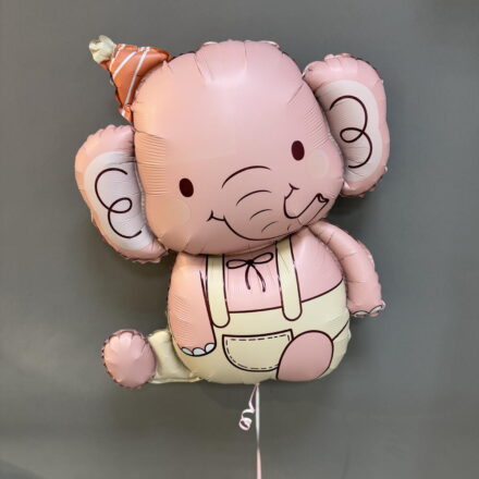 Balon folie elefant roz/albastru