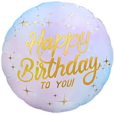 Folie balon rotund "Happy  Birthday "