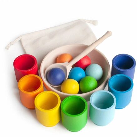 Sorter culori, bile colorate cu canute