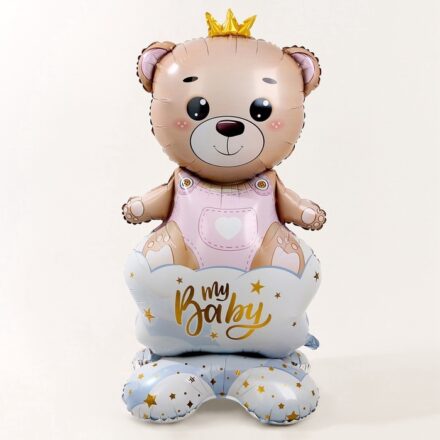 Balon din Folie Ursulet Gender Party pe Stativ