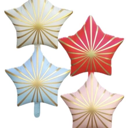 Balon din Folie Stea cu desen auriu