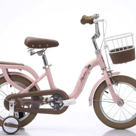 Bicicletă pentru copii Retro 14'' cu două roți și roți de siguranță de la 3 ani, cadru din oțel, roți din cauciuc, verde